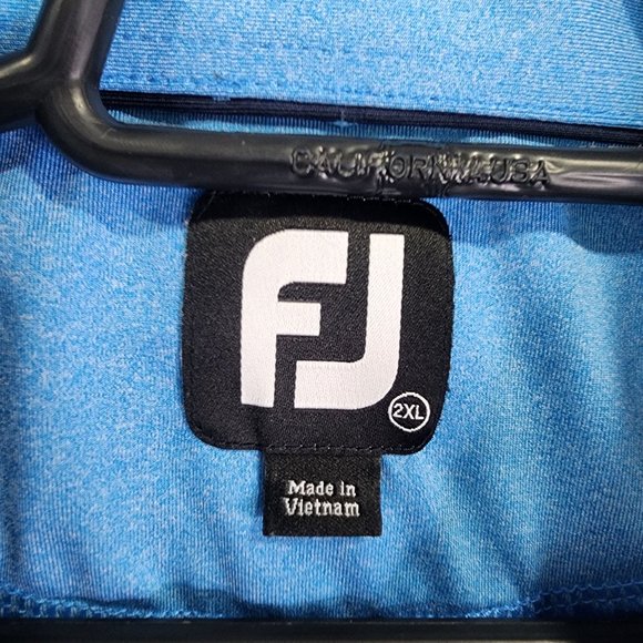 Mens Light Blue Footjoy Polo Shirt Mill Steel Logo Polyester & Spandex Size 2XL - Picture 4 of 9